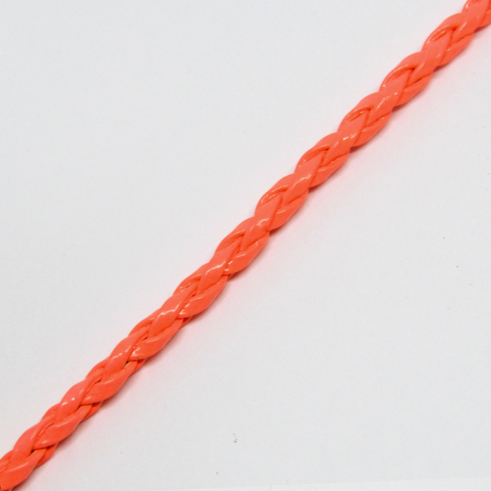 CUERO TRENZADO 3MM NARANJA NEON